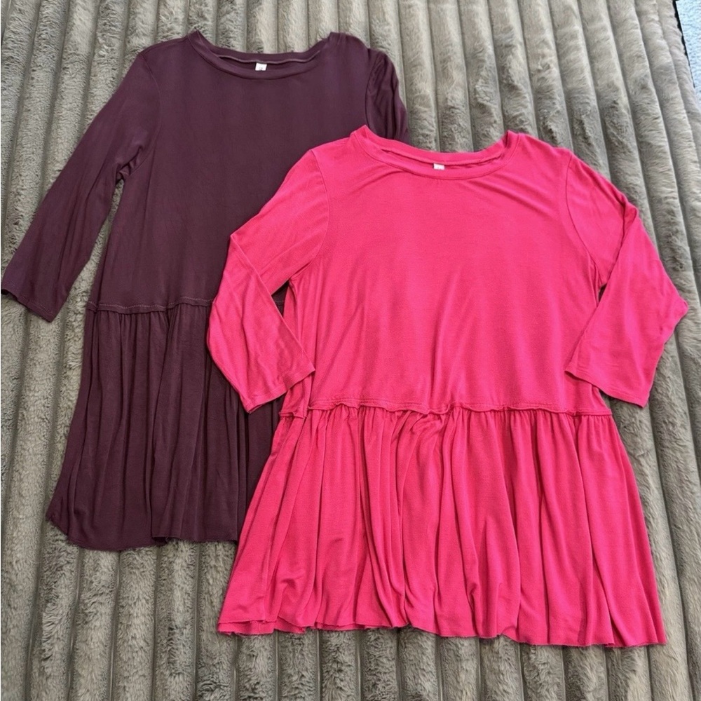 Pink and Purple Long Sleeve Dresses